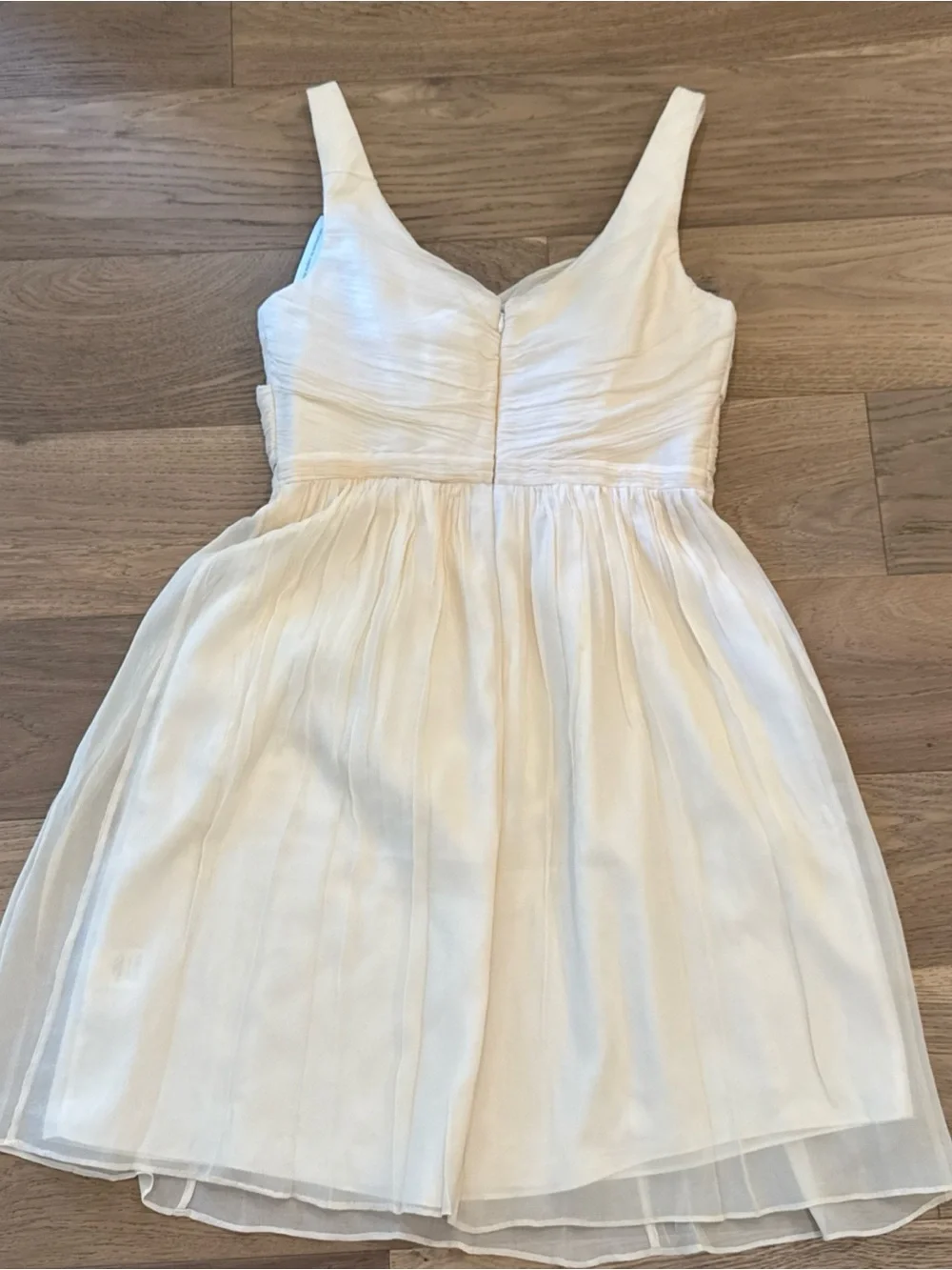NWT J.Crew Silk Chiffon Bridesmaid Dress Champagne Pleated Size 10 Knee Length